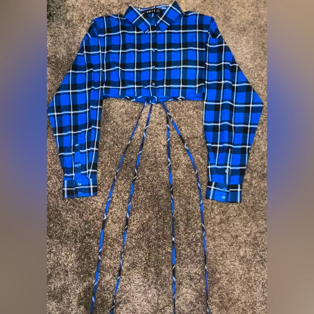 Wrap Around Tie Cropped Flannel
